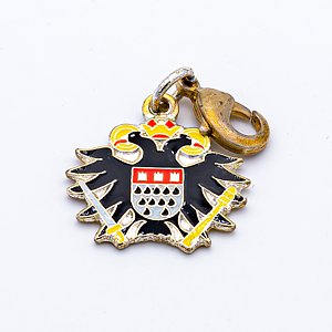 Anhänger Bettelarmband Adler mit Wappen mit Karabiner, schwarz-gold