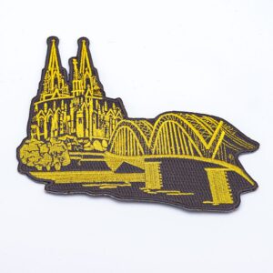 Bügelbild Dom & Hohenzollernbrücke gold