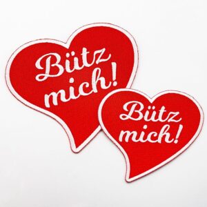 Bügelbild Bütz mich!, 2 Varianten