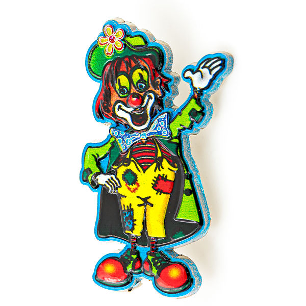 3D-Pin Clown bunt mit Glitzer